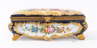 C. Rochette Sevres Marked Porcelain Gloves Box
