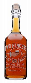 Two Fingers Best On Earth Back Bar Bottle.