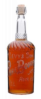 M. Levy & Son Pure Bourbon Whiskey Bottle.