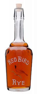 Red Bird Rye Enameled Back Bar Bottle.