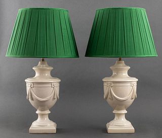 Neoclassical Style Urn Form Table Lamps, Pair