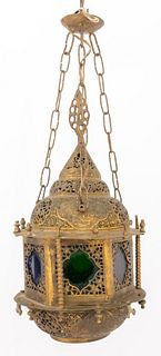 Moroccan Reticulated Brass Lantern