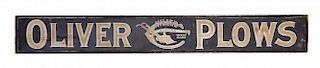 Oliver Chilled Plows Wooden Advertising Trade Sign.