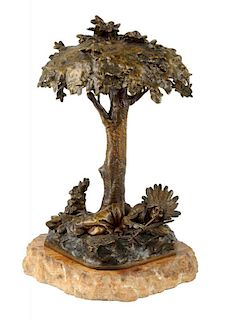 Carl Kauba Indian Bronze Lamp.