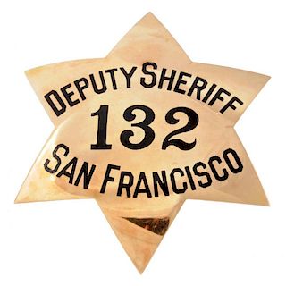 Gold & Enameled Deputy Sheriff 132 Badge.