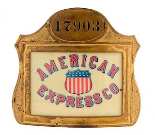 American Express Co. Hat Badge.