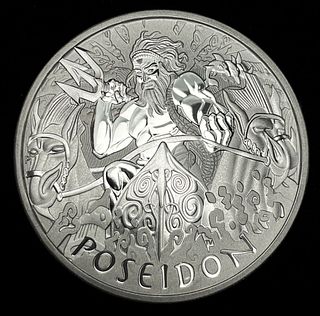 2021 Tuvalu Poseidon 1 ozt .9999 Silver $1