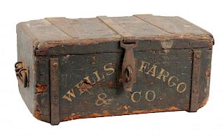 Wells Fargo & Co. Wooden Safe Box.