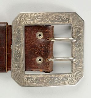 Early Western Silver Clasp Belt.