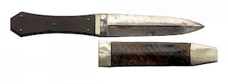 Rare Coffin-Hilted New Orleans Bowie Knife signed Dufiho.