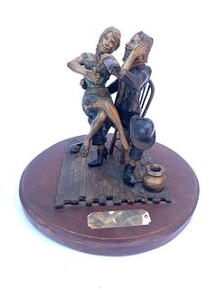 Christina Brown Bronze Sculpture "Wine Woman & Song"