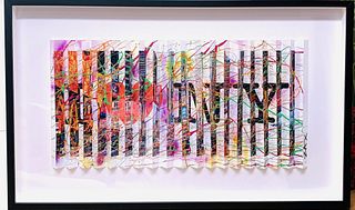 E.M. Zax One-Of-A-Kind 3D Polymorph Mixed Media On Paper "NY"