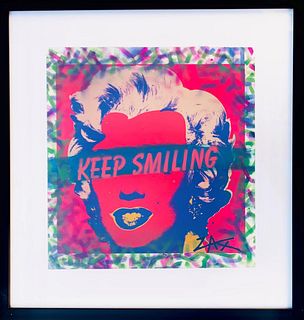 E.M. Zax Original one of a kind on paper  "Keep Smiling "