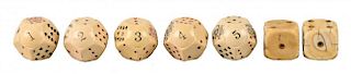Lot Of 7: Ivory Dice.