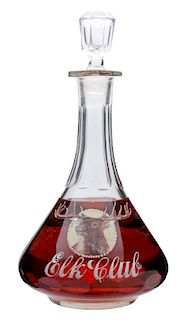 Elk Club Whiskey Bottle.
