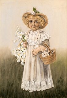 Fine Antique Pastel Portrait of a Girl