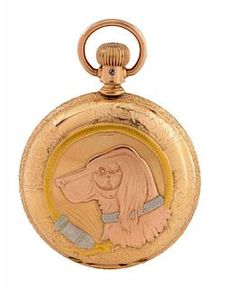 Tricolor Gold Pocket Watch.