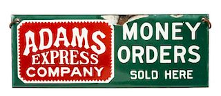 Adams Express Money Orders Porcelain Advertising Sign.