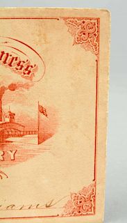1892 Wells Fargo & Co. Exchange Ticket Envolope.