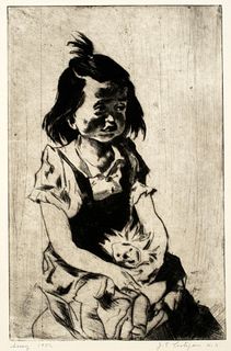 John Edward Costigan (1888-1972) 'Susy with her Doll, 1952'