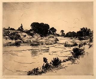 Frank Benson (1862-1951) 'Rocky River, 1921'