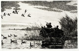 Aiden Lassell Ripley (1896-1969) 'Shooting Geese, c.1930'
