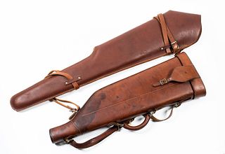 Two Leather Rifle/Shotgun Cases