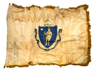 A Civil War Era Massachusetts State Banner Flag
