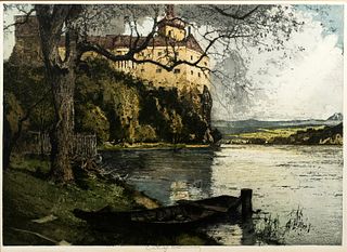 Luigi Kasimir (1881-1962) 'Persenbeug Castle, Austria'