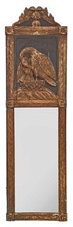 Neoclassical Carved and Painted Trumeau Mirror