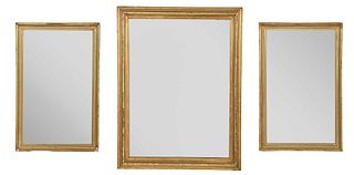 Three Rectangular Gilt Framed Mirrors