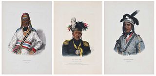 Three McKenney and Hall Native American Prints, Chiefs