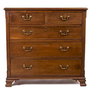 SHENANDOAH VALLEY OF VIRGINIA CHIPPENDALE WALNUT BUREAU / CHEST OF DRAWERS