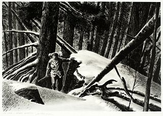 Peter C. Helck (1895-) 'Hunter In The Snowy Woods'