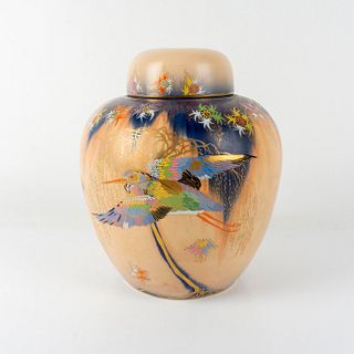 Exquisite Carlton Ware Lidded Ginger Jar, Sketching Bird
