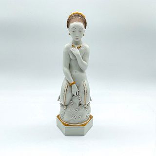 Royal Copenhagen Gilded Porcelain Figurine, Mermaid