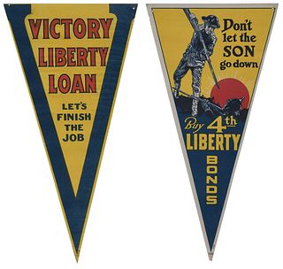 Two Rare WWI Pennant Posters, MCA Sign Company