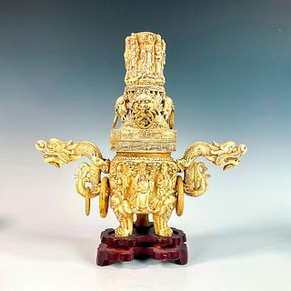 Chinese Resin Covered Incense Burner with Base