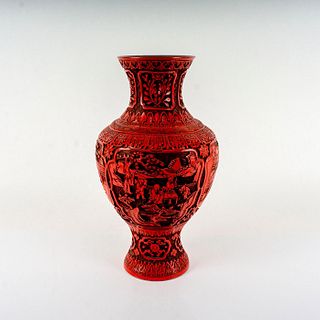 Vintage Chinese Cinnabar Lacquered Vase