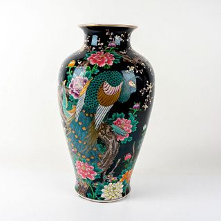 Chinese Palatial Famille Noire Bird Porcelain Meiping Vase