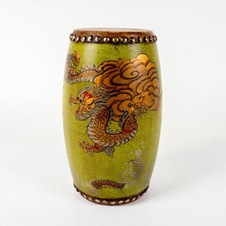 Antique Chinese Double-Sided Dragon Barrel Drum