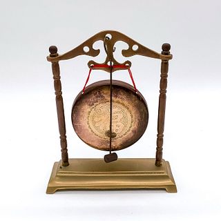 Chinese Small Brass Table Gong with Striker
