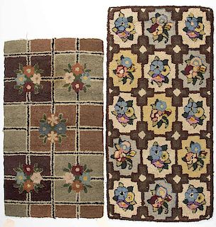 SHENANDOAH VALLEY OF VIRGINIA HOOKED SCATTER RUGS, LOT OF TWO