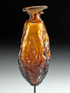Museum Exhibited Roman Sidonian Amber Glass Date Flask