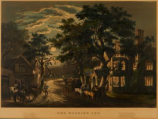 Currier & Ives "The Wayside Inn" Longfellow Print