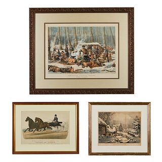 Group of 3 Currier & Ives Prints