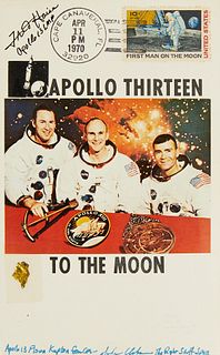 Fred Haise Signed Postcard w/ Kapton Foil A13