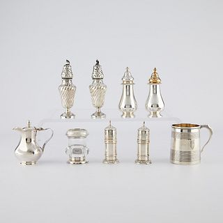 Group of 9 Sterling Silver Serving Ware