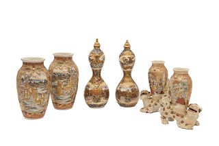 6 Assorted Satsuma Japanese Porcelain Pieces