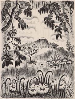 CHARLES BURCHFIELD (1893-1967) PENCIL SIGNED LITHO